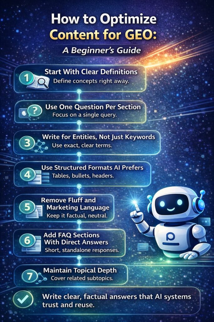how to optimize content for geo